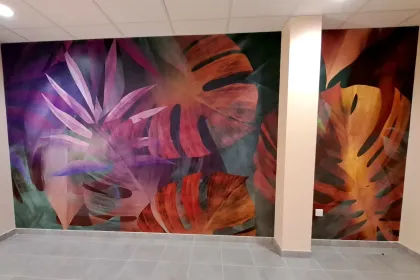 Pose de papiers peints - Laboratoires Synlab à Sées (Excel Rénovation)