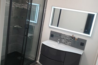 Rénovation complète de salle de bain  à Chilly Mazarin, au sud de Paris, dans l'Essonne, en Île-de-France 