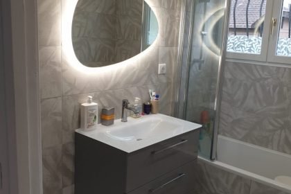 Rénovation complète de salle de bain  à Wissous, au sud de Paris, dans l'Essonne, en Île-de-France 